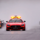 The safety car leads Max Verstappen and Lewis Hamilton in Belgium